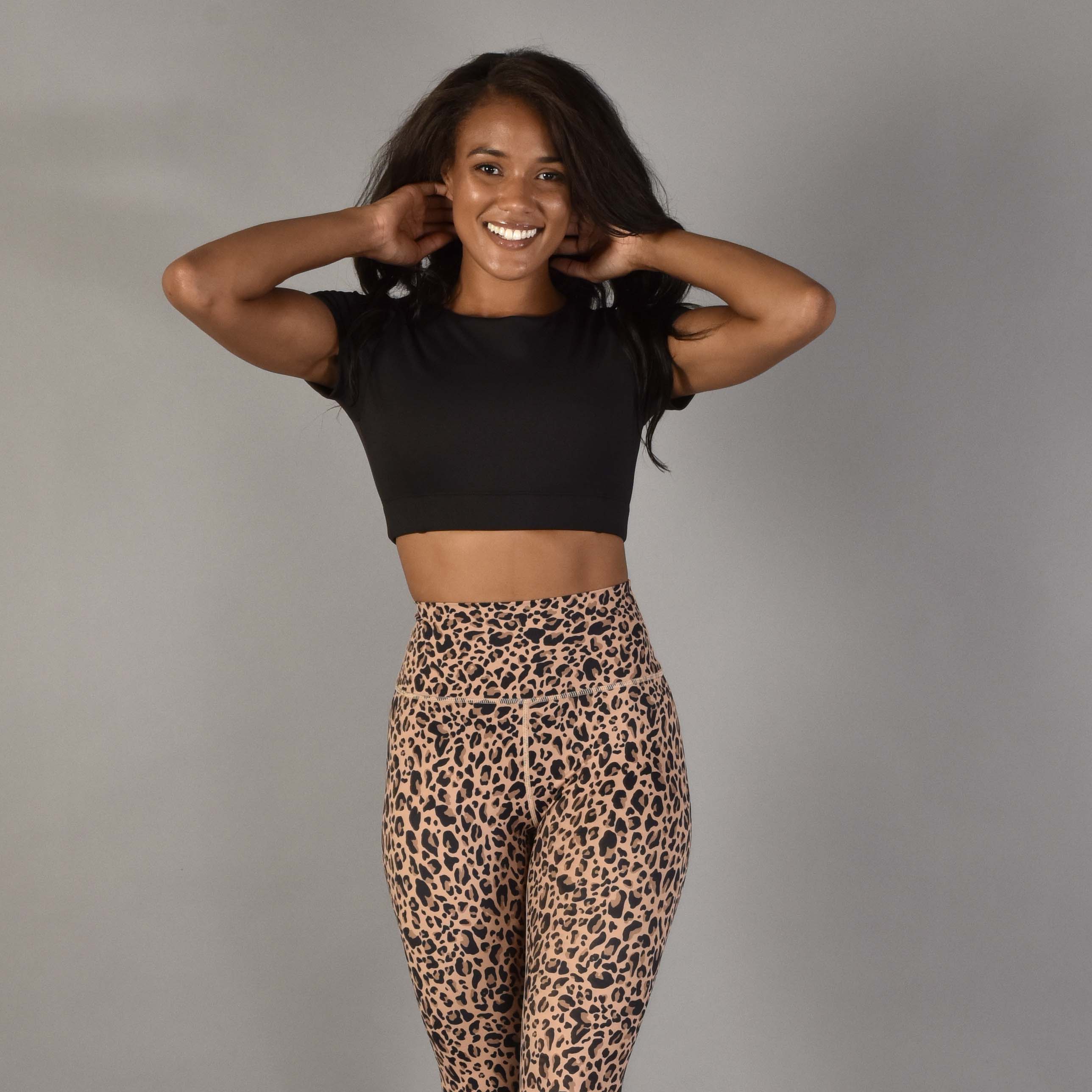 VOYLE Women Two-Piece Outfits Sexy Leopard Print  