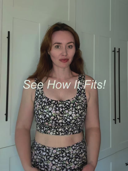 WEAR LOVE MORE Brigitte Longline Bra in Sugar Pink Floral Fit Video
